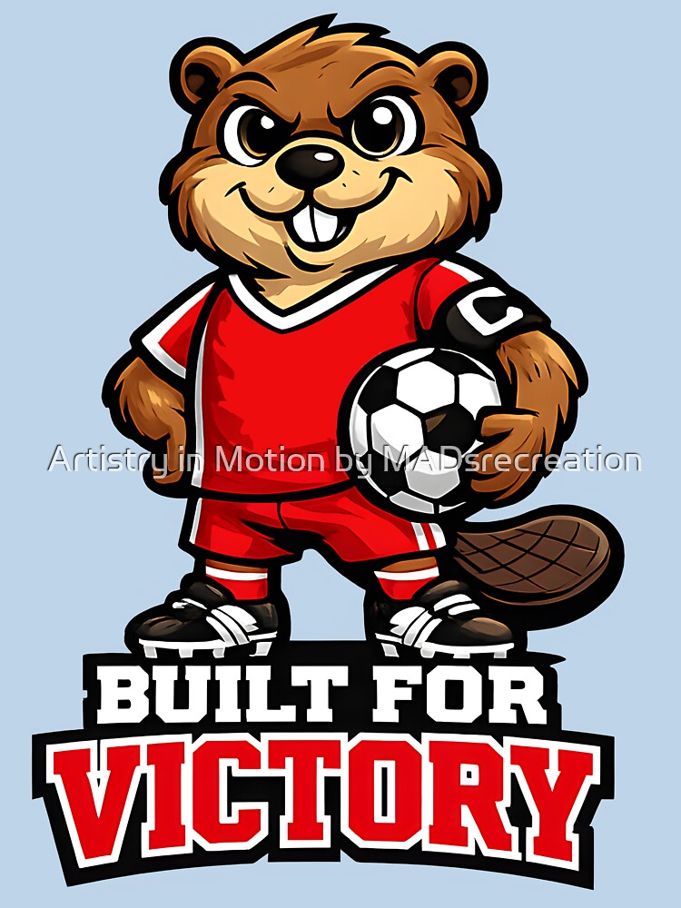 Canada Beaver Soccer Mascot – Built for Victory Patriotic Football Fan T-Shirt & Sticker by  Artistry in Motion by MADsrecreation