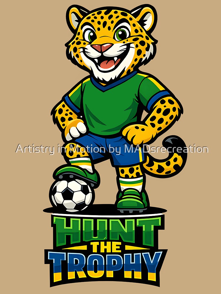 Brazil Jaguar Soccer Mascot – Hunt the Trophy Football Fan T-Shirt & Sticker by  Artistry in Motion by MADsrecreation