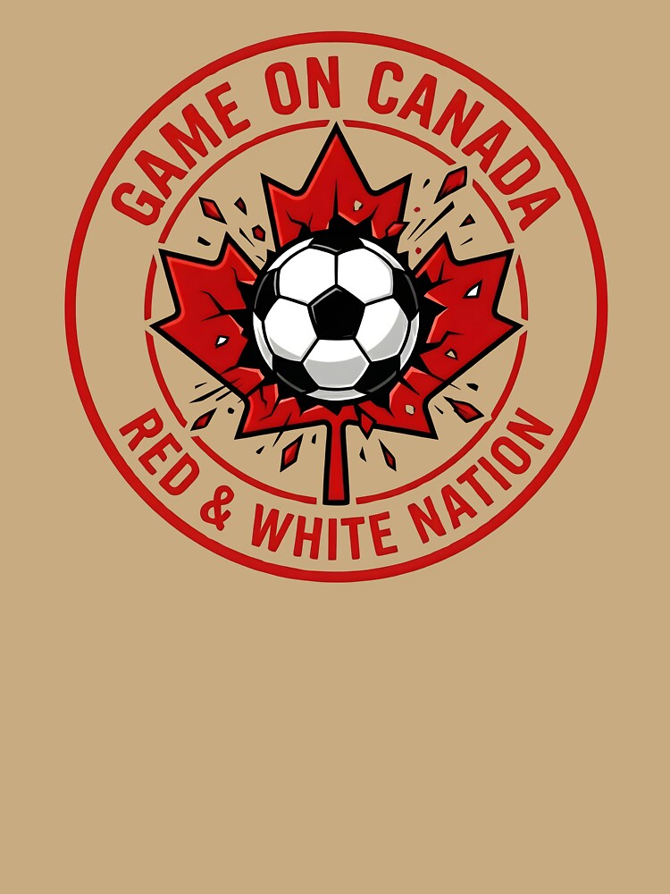 Game On Canada Red And White Nation Soccer Badge by laughingshirts