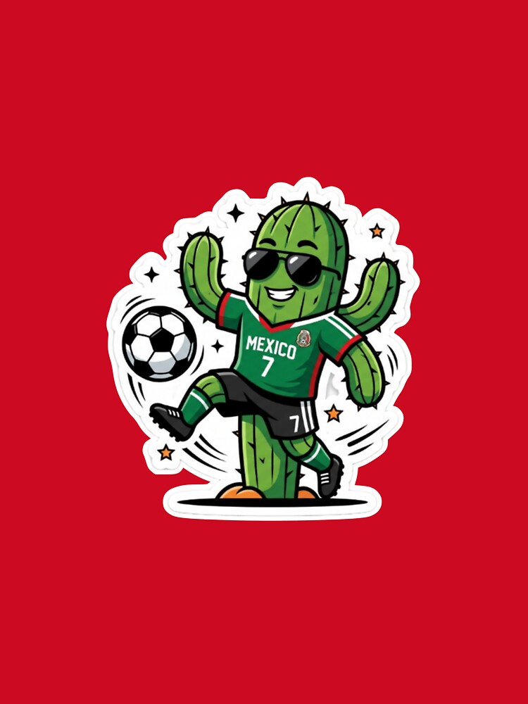 Cool Mexican Cactus Soccer Sticker - World Cup 2026 Fan Art by abdollahmh2021