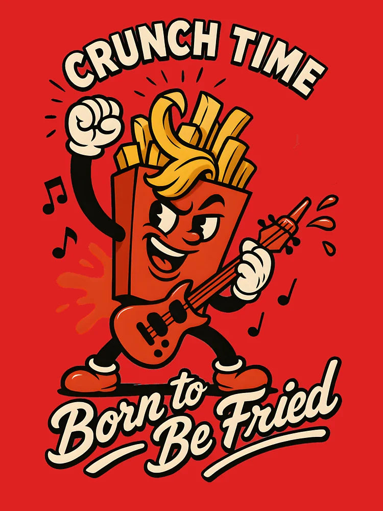 Rockstar Fries Cartoon – Crunch Time, Born to Be Fried Classic T-Shirt