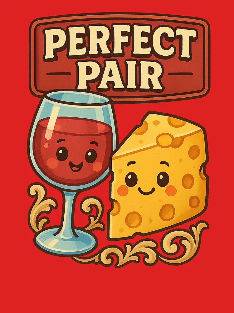 Perfect Pair – Cute Wine and Cheese Kawaii  Classic T-Shirt