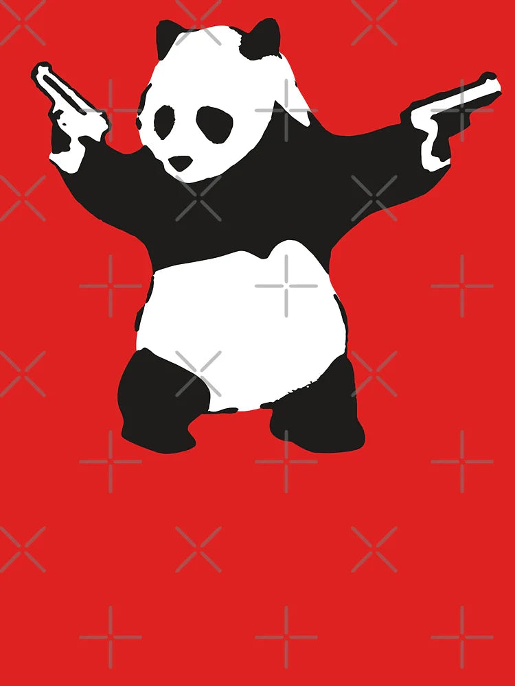 Panda holding guns 2014 - Banksy Graffiti Classic T-Shirt
