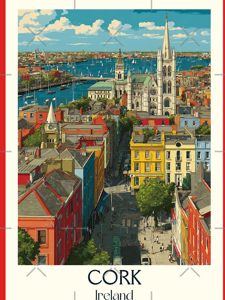 Cork City Poster – Hilly Streets & Rooftop Views Over the Lee Classic T-Shirt