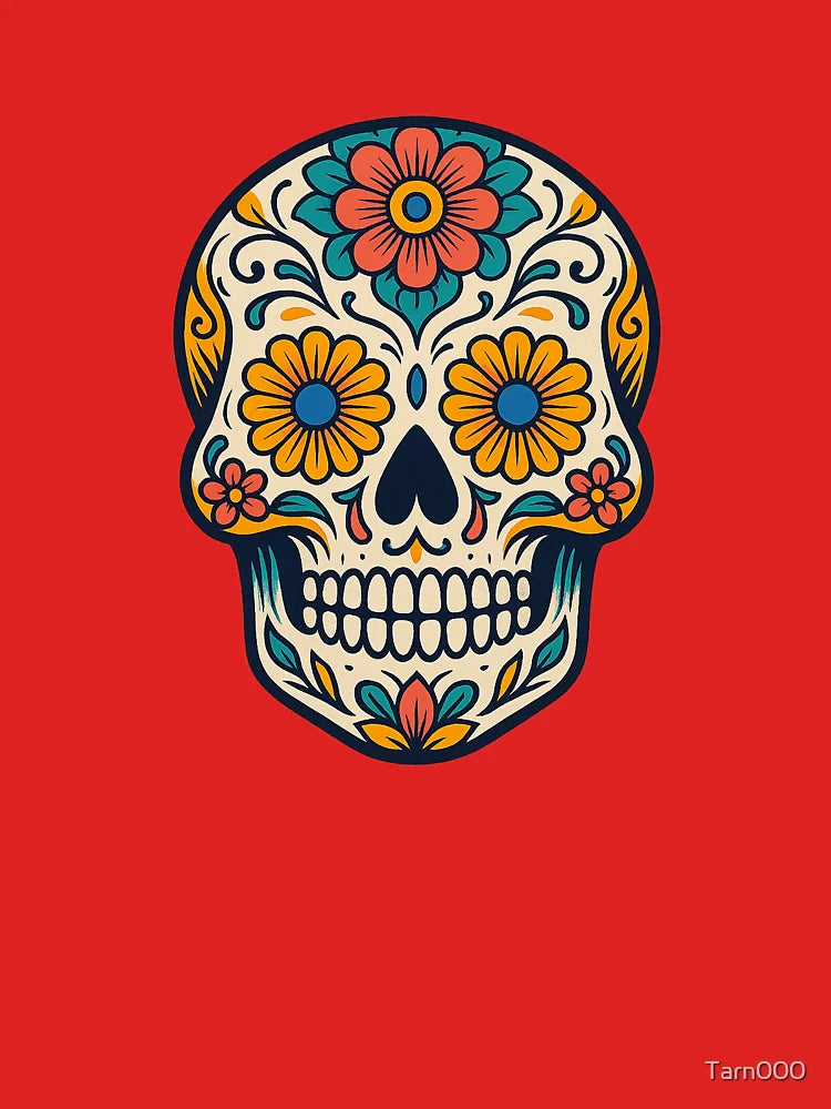 Vibrant Floral Sugar Skull | Day of the Dead Calavera Illustration Classic T-Shirt
