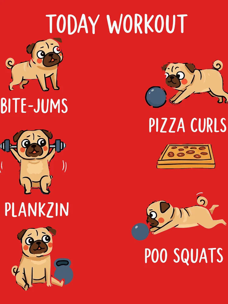 Pug Gym Tee - Doggo Fitness, Pizza Gains Classic T-Shirt