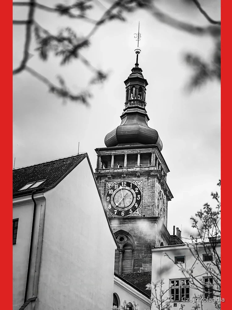 Black and White Clock Tower Classic T-Shirt