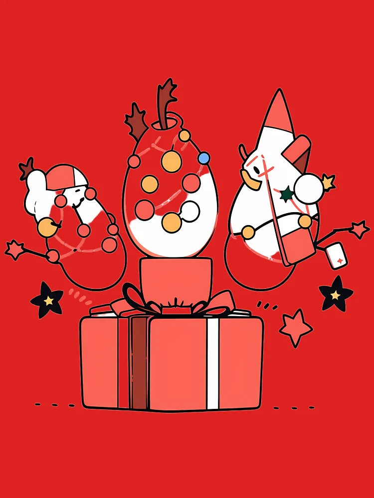 Merry Spirit Whimsical Celebration Joyful Festive Characters Colorful Classic T-Shirt
