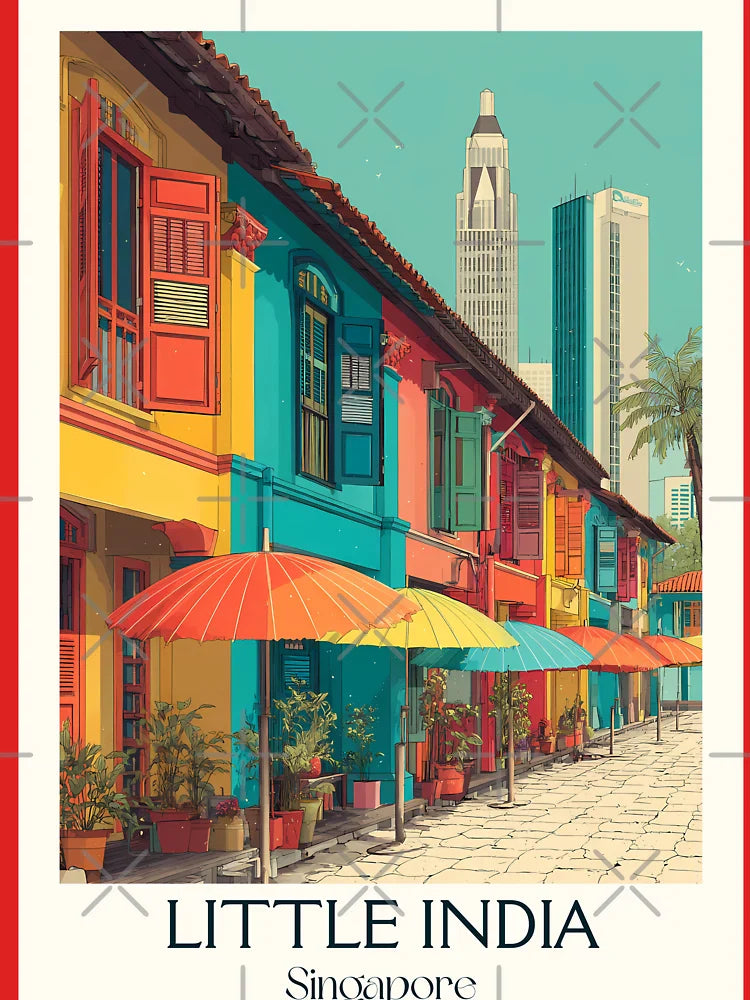 Little India Poster â€“ Vibrant Facades & Cultural Color Classic T-Shirt