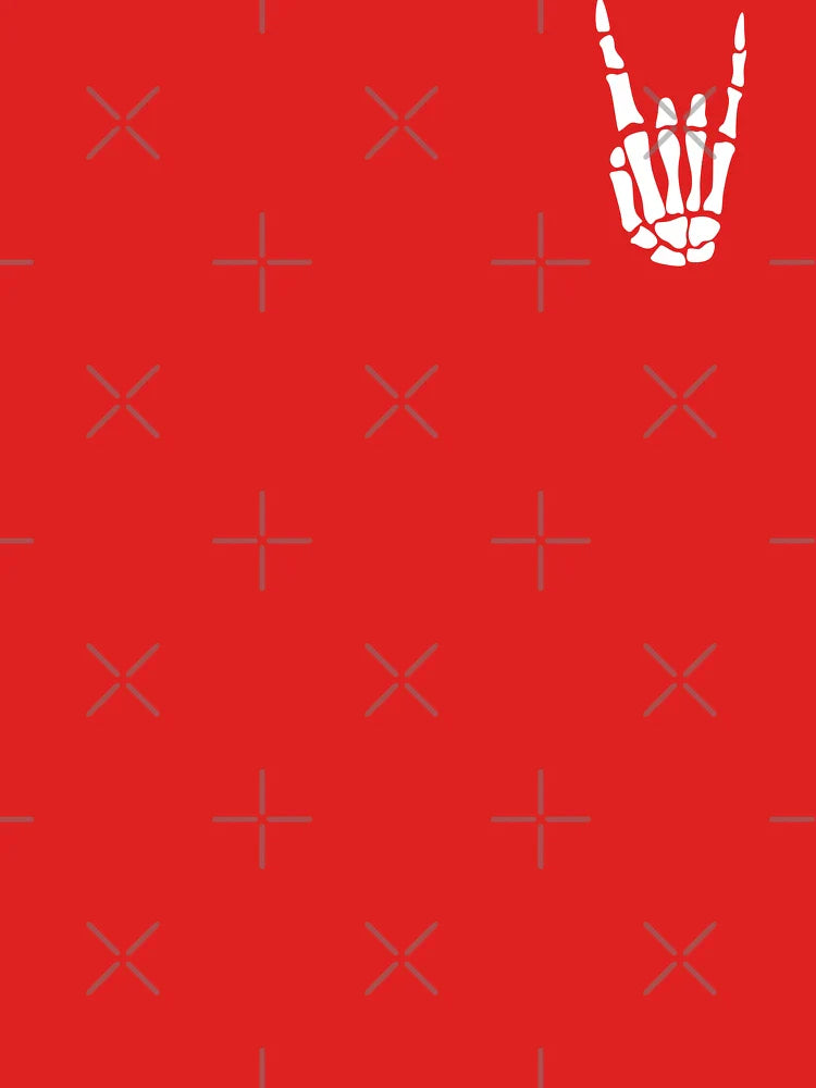 Rock On Skeleton Hand Sign Patch Style  Classic T-Shirt