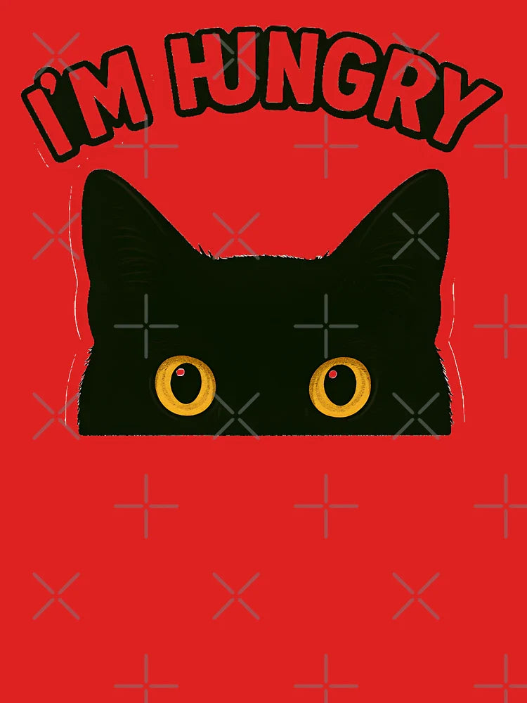 Hungry Cat’s Playful Stare – Black Cat with Golden Eyes Classic T-Shirt
