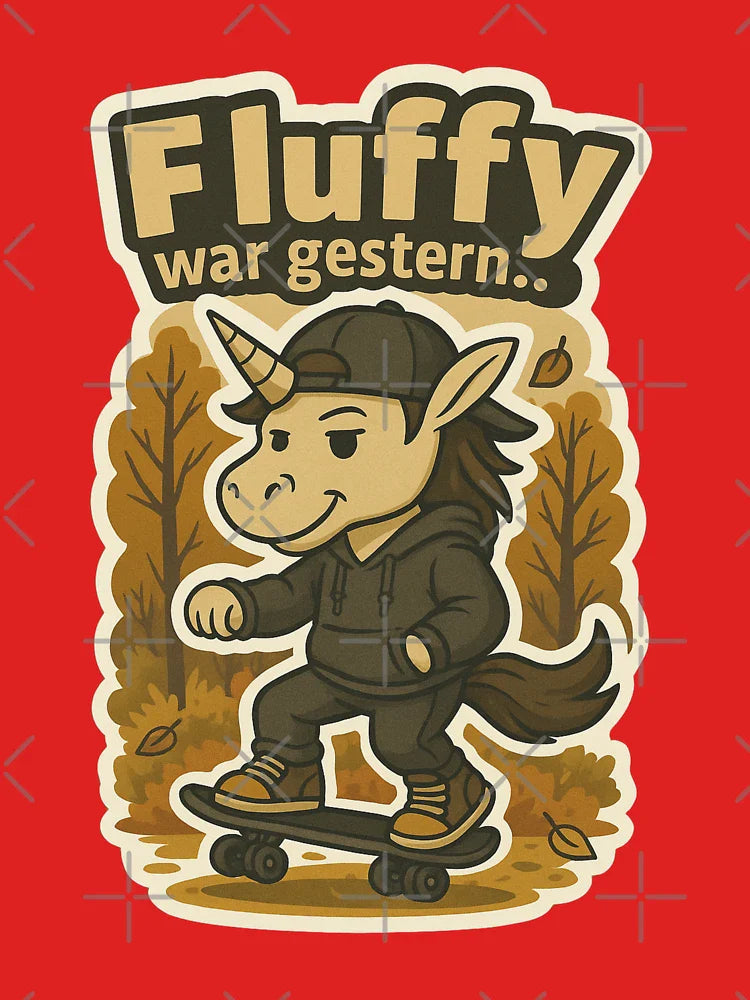 Fluffy was yesterday – Skate Unicorn Sticker Classic T-Shirt