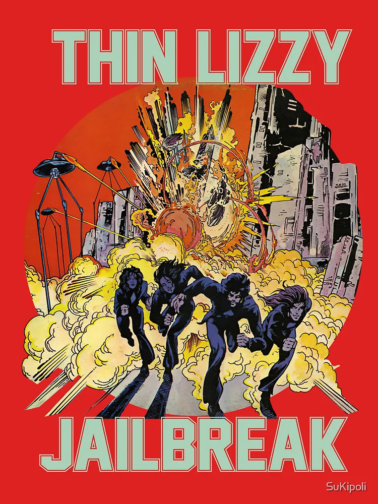 Thin Lizzy Jailbreak Explosion Vintage Black Print T Shirt Classic T-Shirt