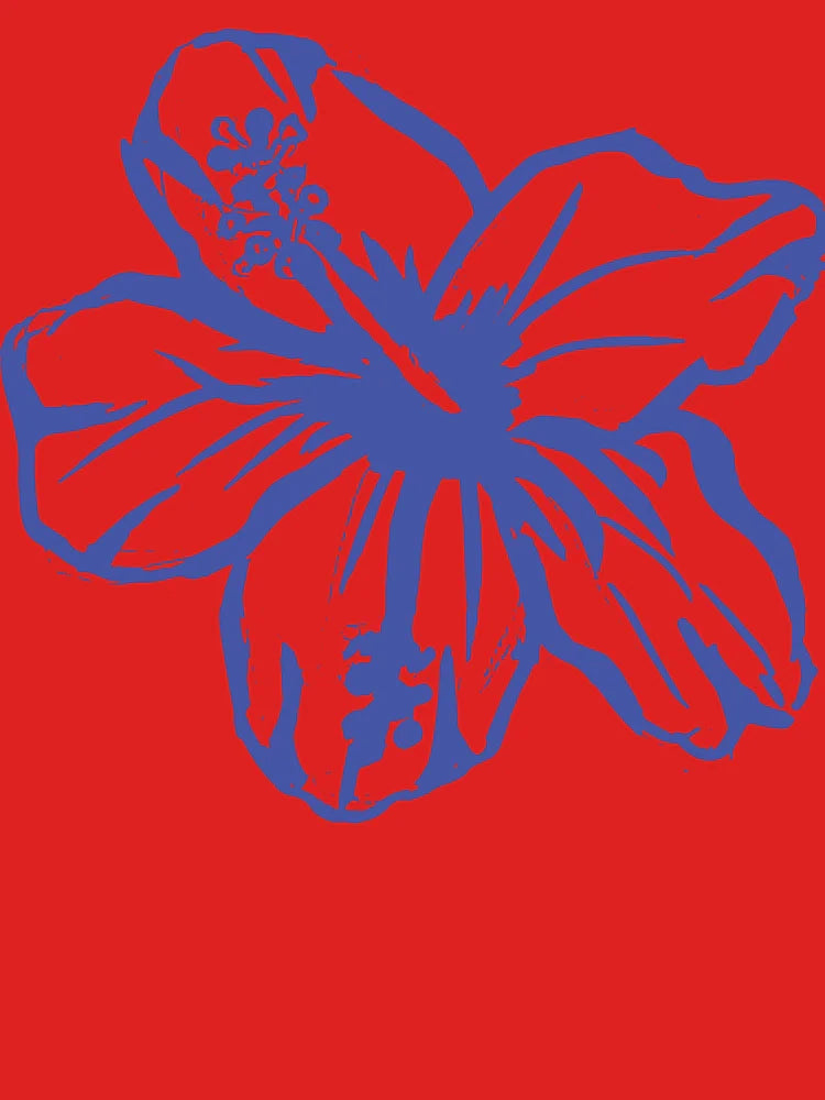 Tropical hibiscus ocean blue Classic T-Shirt