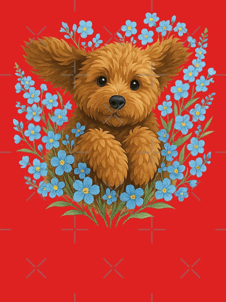 Apricot Brownie Cockapoo Doodle in  Forget me not Classic T-Shirt