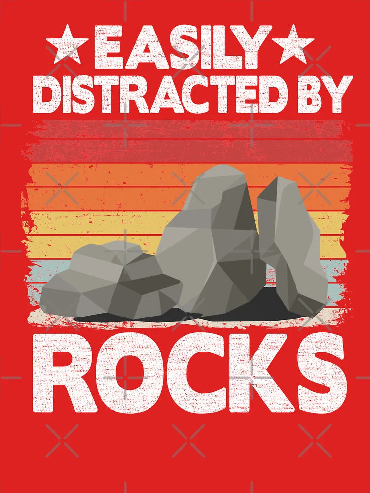 Easily Distracted By Rocks Collector Mineral Retro Geologist Classic T-Shirt