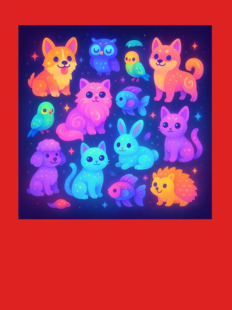 Neon Pets - Fantasy Glow Animal Collection in Kawaii Style Classic T-Shirt