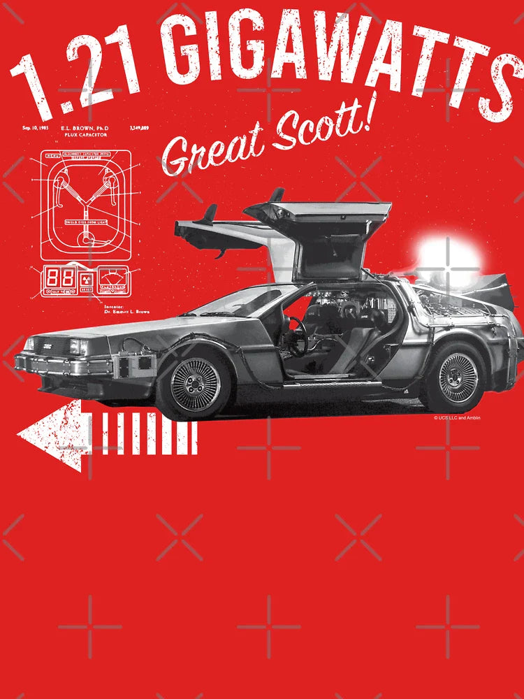 Back to the Future 1.21 Gigawatts DeLorean Car (© UCS LLC and Amblin) Classic T-Shirt