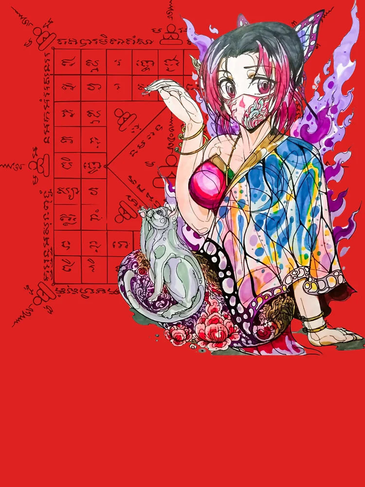 Aika Yumehime â€“ Japanese Fortune Maiden with Sacred Yantra Blessing Classic T-Shirt