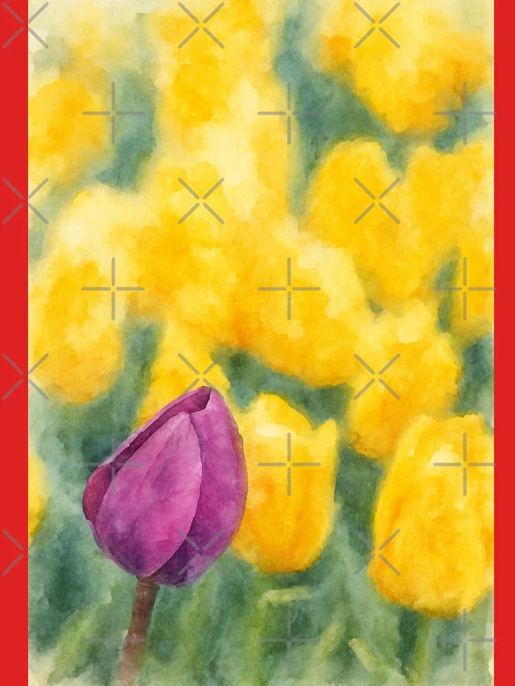 Purple Tulip in Watercolor – AI from Original Photo Classic T-Shirt
