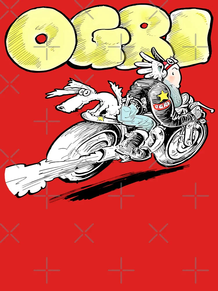 Ogri & Kickstart Classic Comic Biker Pencil Sketch Classic T-Shirt