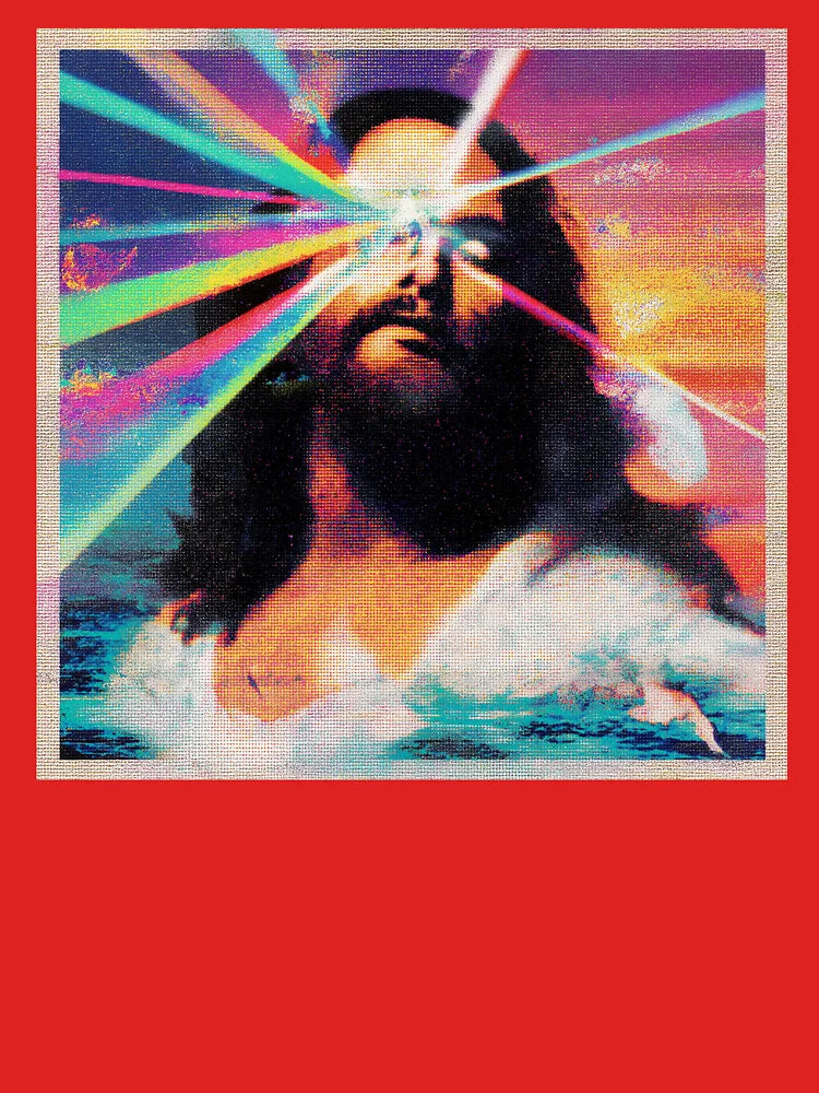 Psychedelic Jesus Christ with Laser Eyes - Vaporwave Surreal Art Classic T-Shirt