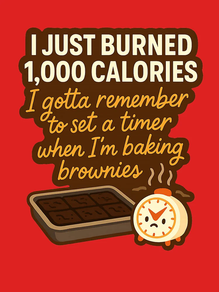 I Just Burned 1000 Calories Funny Baking Shirt Brownie Joke Shirt for Bakers Cute Food Pun TShirt Gift for Mom Dad or Friend Classic T-Shirt