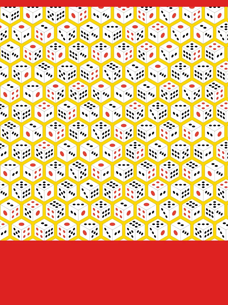 Orthogonal Asian Dice Pattern Yellow Background Classic T-Shirt