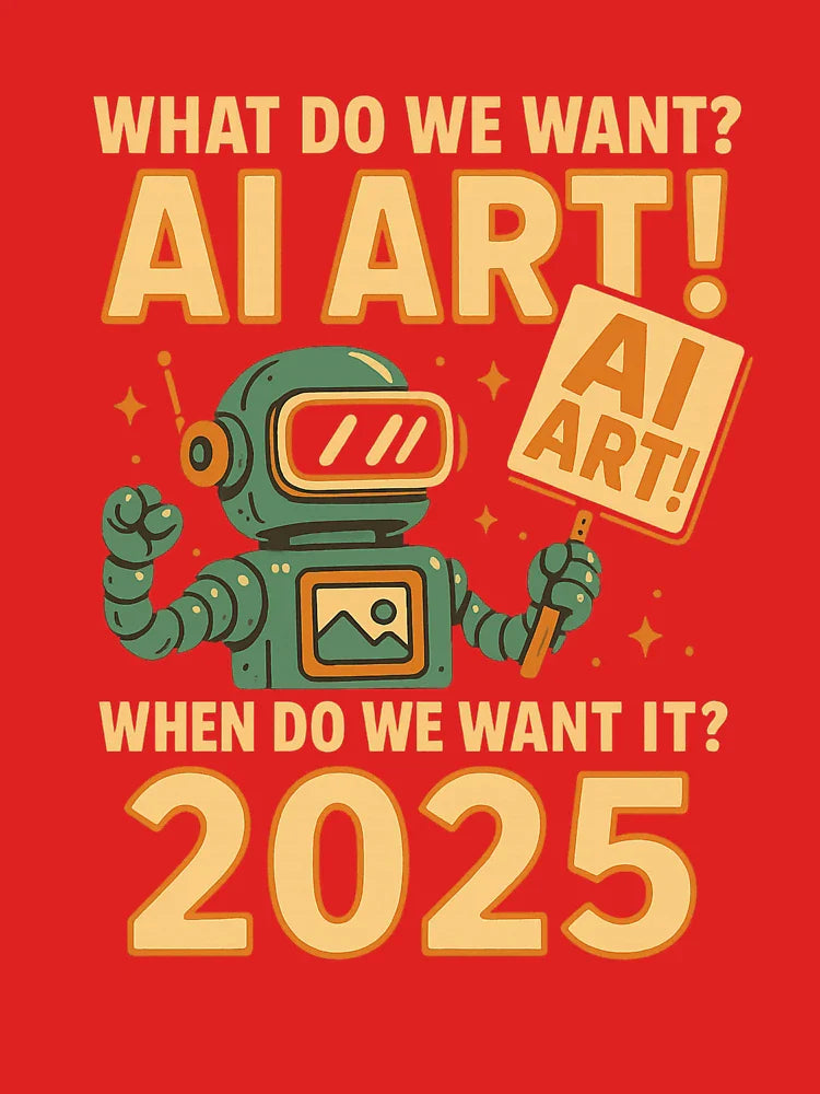 AI Art Retro Robot Protest for 2025 Creators Classic T-Shirt