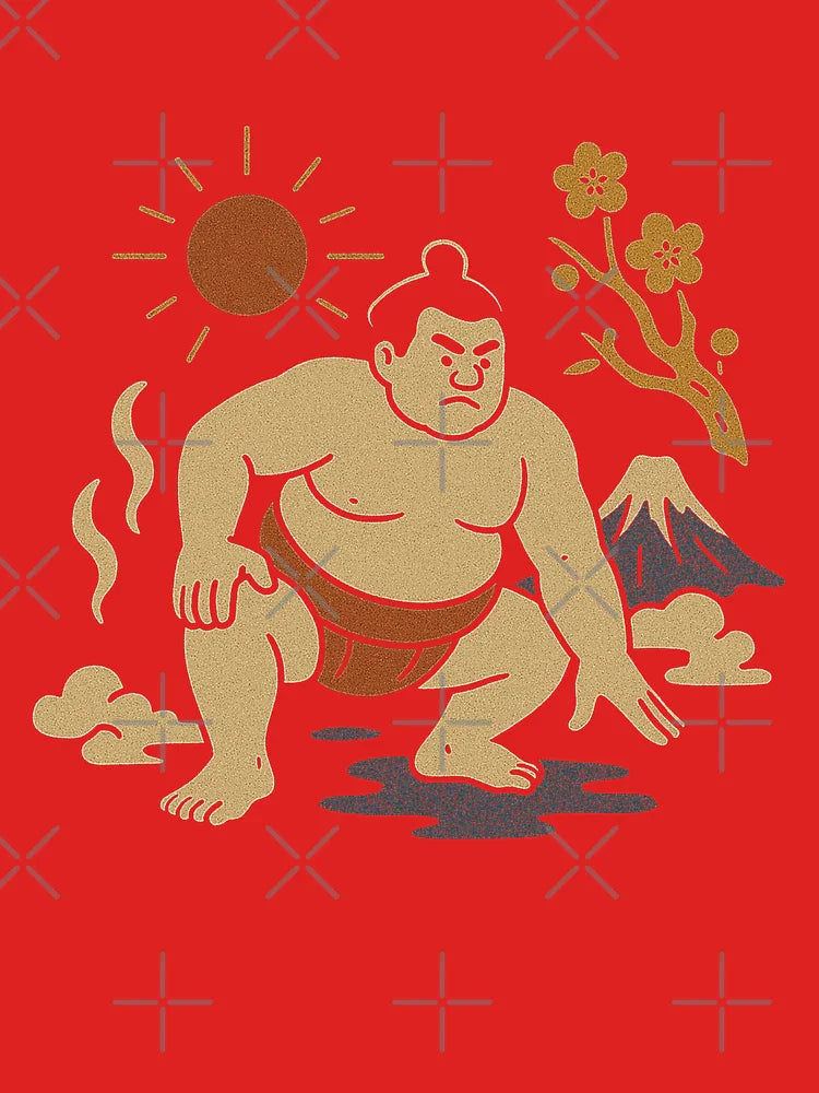 Vintage Sumo Wrestler Pre-Match Ritual Art Classic T-Shirt