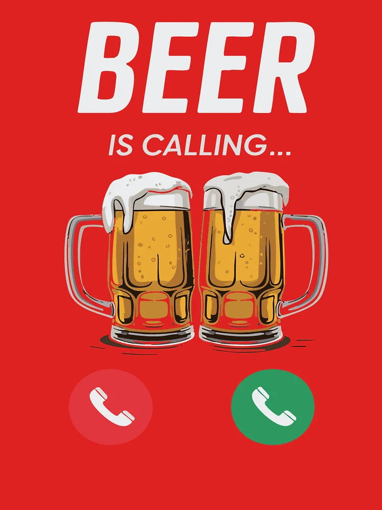 Beer Is Calling T-Shirt | Funny Drinking Tee, Accept The Call To Party Classic T-Shirt