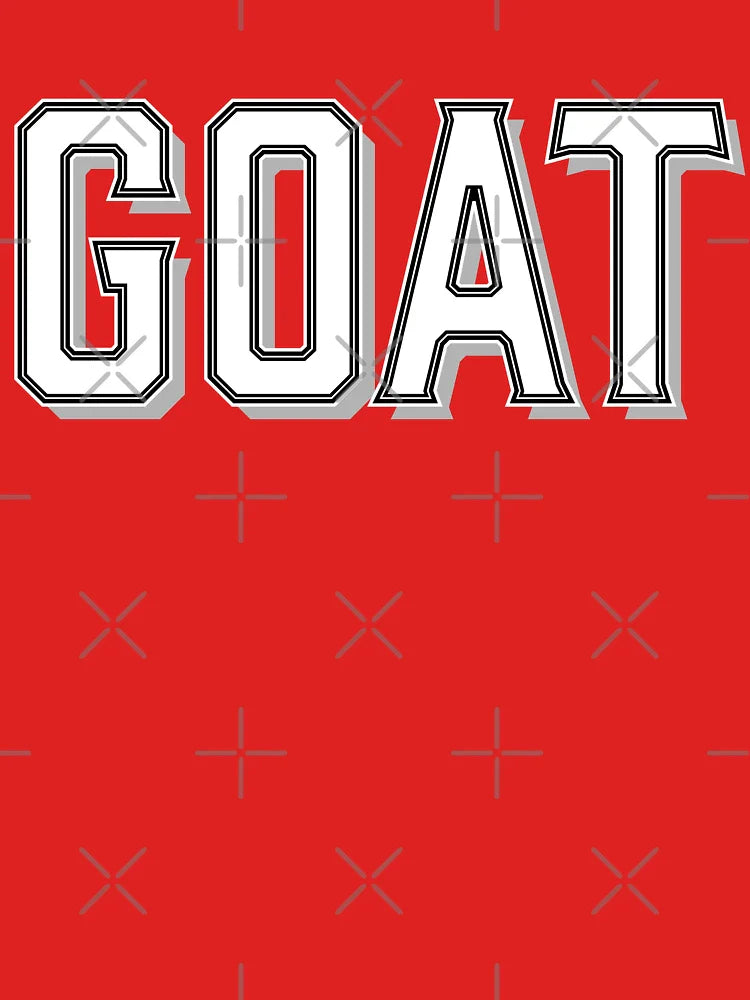 GOAT – Black and white college typography with classic shadow Classic T-Shirt