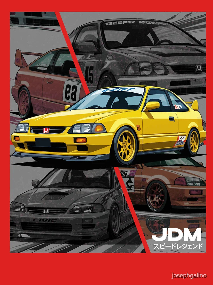 JDM Neon Pulse EF Civic Classic T-Shirt
