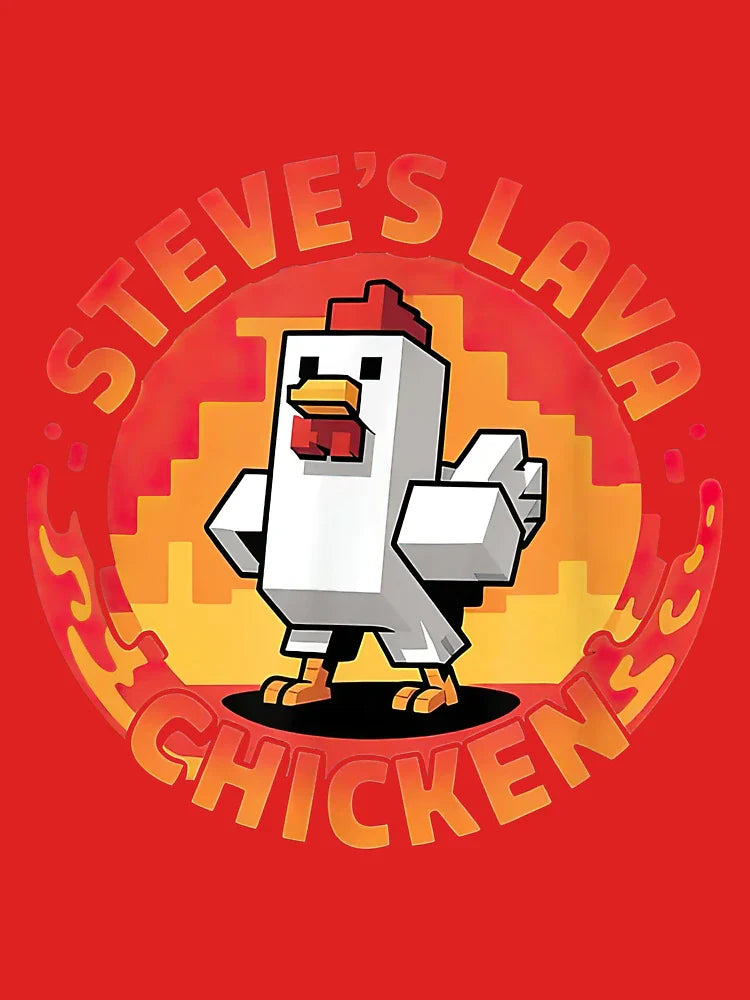 Lava Chicken Miners Meme Steve Pixel Gaming Classic T-Shirt