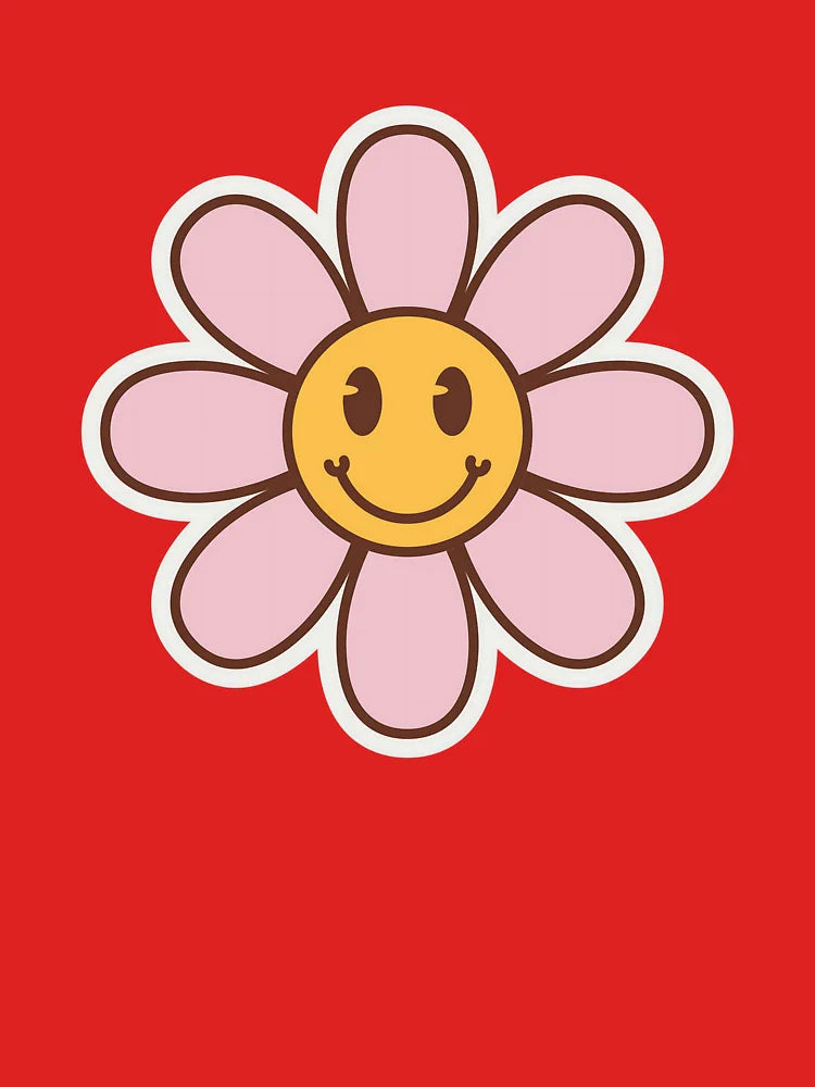 Light Pink Smiling Daisy Sticker | Cute Floral Sticker for Laptop, Water Bottle & Phone Case Classic T-Shirt