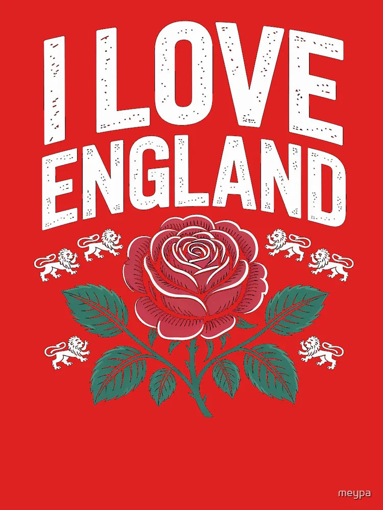 I Love England Rose and Lions Emblem Classic T-Shirt