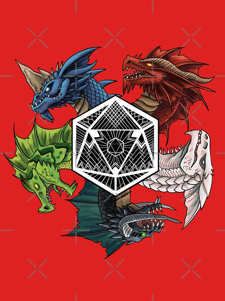 D&D Chromatic Dragon D20 Classic T-Shirt