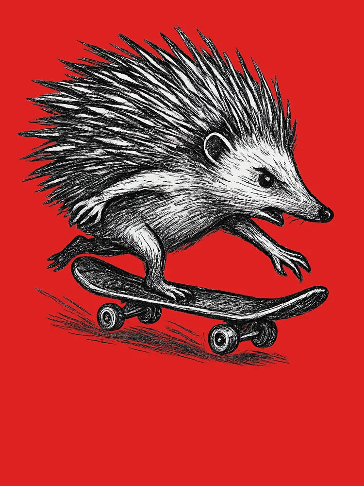 Hedgehog on a Skateboard Classic T-Shirt