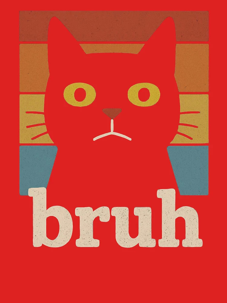 Funny Meme saying Bruh with Cat Greetings, funny black cat Classic T-Shirt
