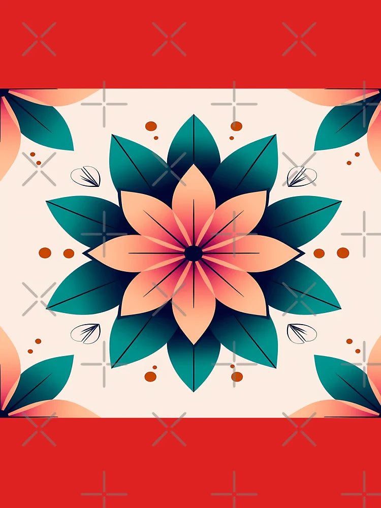 Vibrant Orange Lotus with Green Leaves Classic T-Shirt
