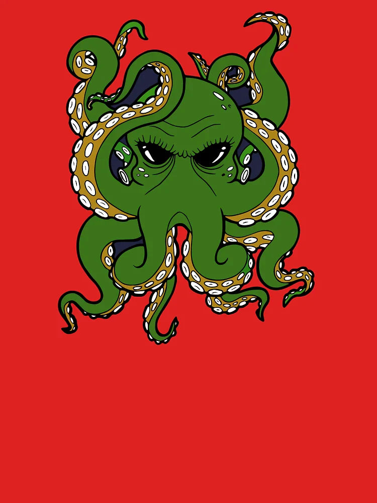 Green Octopus with Fierce Expression Classic T-Shirt