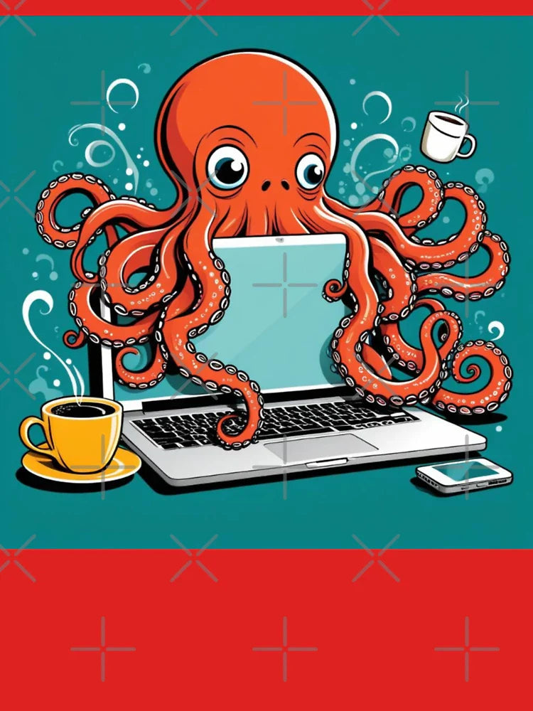Octopus Multitasking with Coffee and Laptop Classic T-Shirt