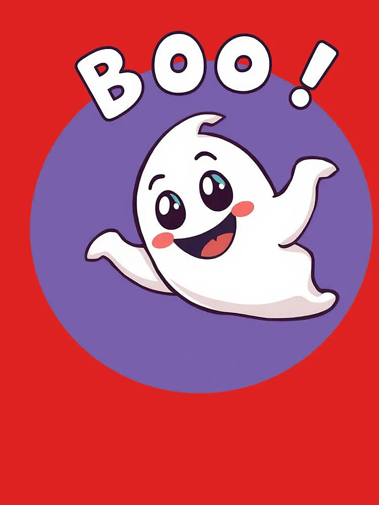 Cute Cartoon Ghost Saying "BOO!" : Fun Halloween Design Classic T-Shirt