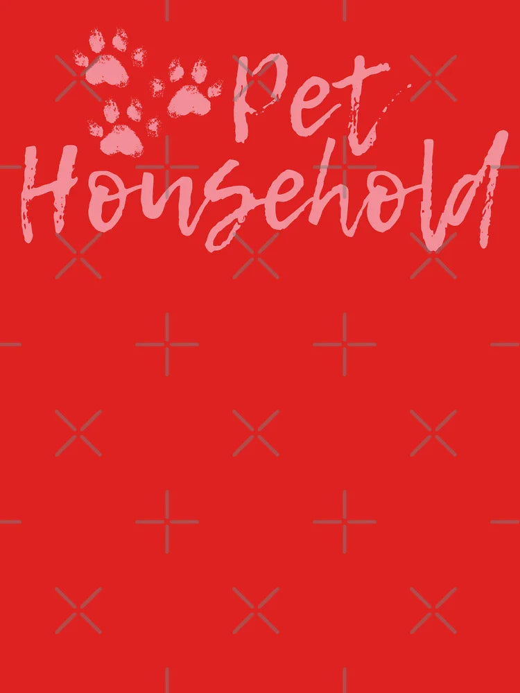 "Pet Household" Triple Pawprint Grunge (Coral Pink) Classic T-Shirt