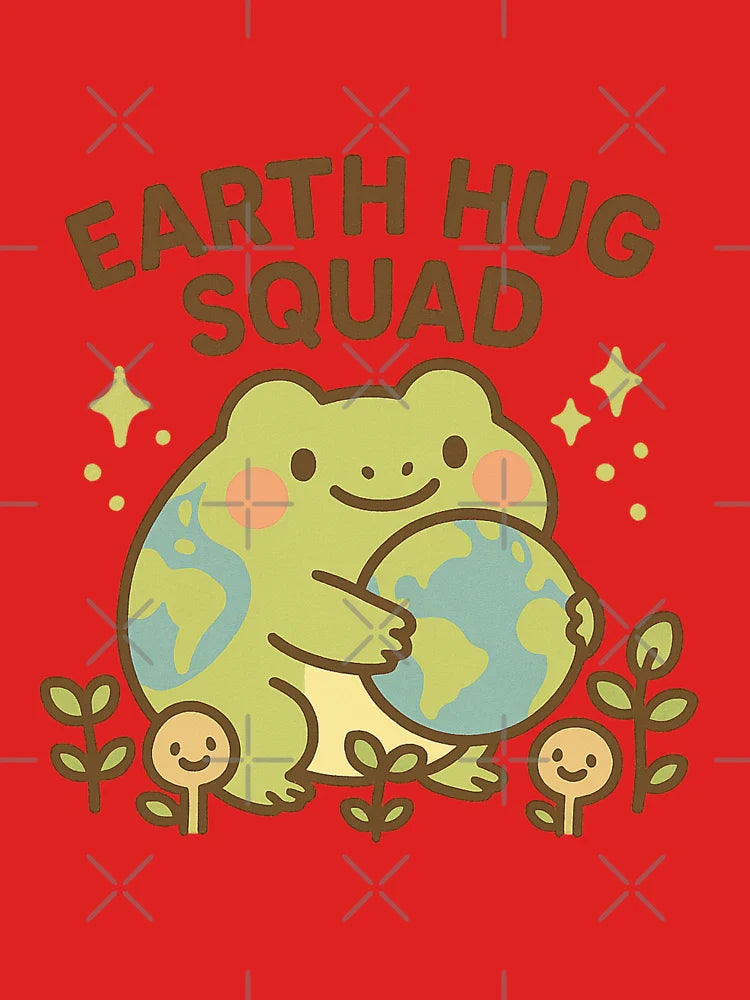 Earth Frog Sticker Hug Squad Eco Cute Nature Classic T-Shirt