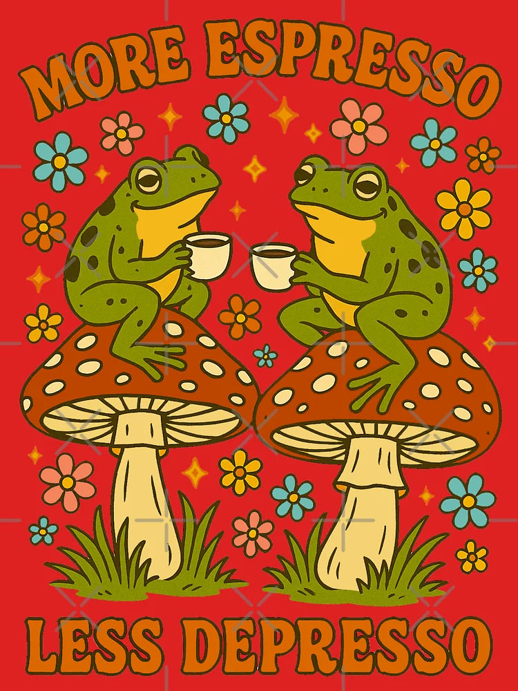 More Espresso, Less Depresso Frogs. Classic T-Shirt
