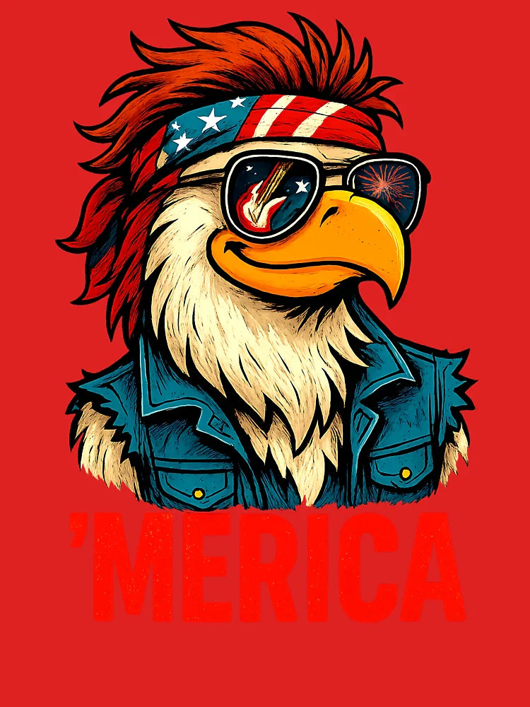 MERICA Shirt 4th of July Eagle Wearing Sunglasses Funny Patriotic Classic T-Shirt