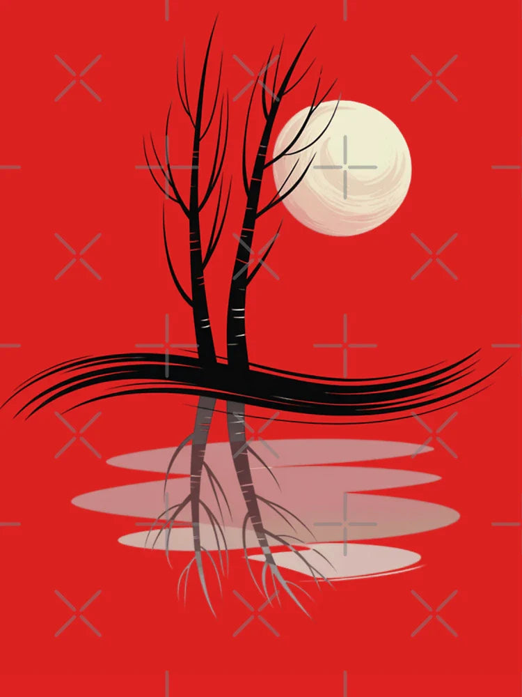 Two small trees with their reflection in the water. Classic T-Shirt