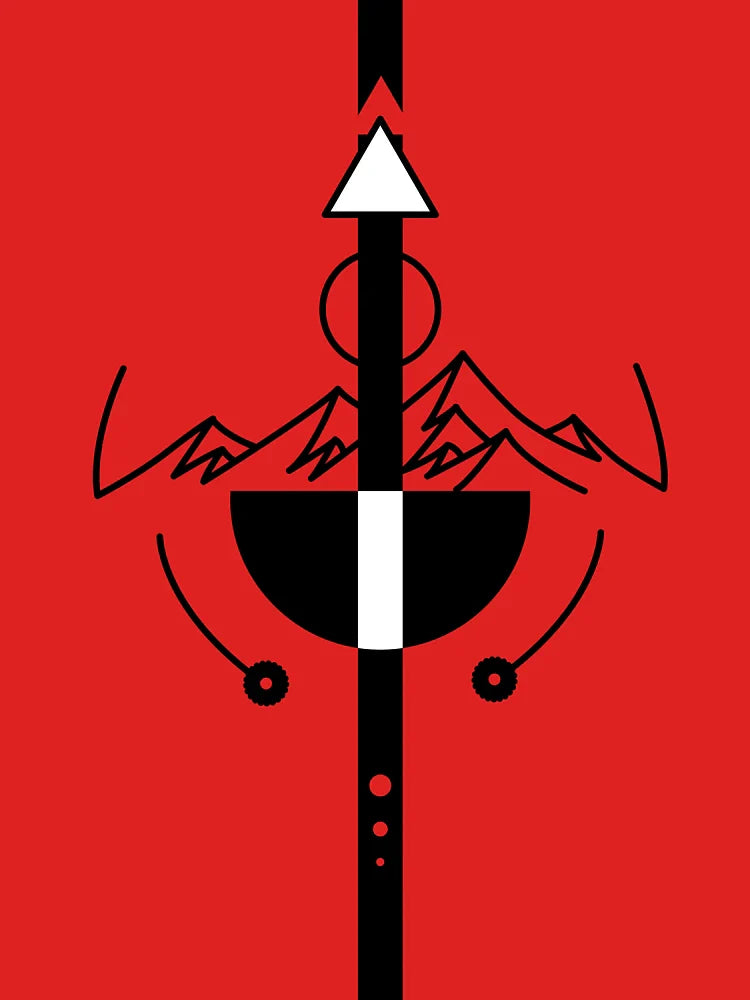 “Minimal Geometric Mountain and Arrow Design” Classic T-Shirt