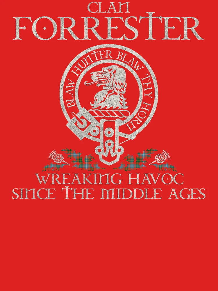 Clan Forrester crest Scottish surname tartan Thistle vintage Classic T-Shirt